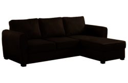 Siena Fabric Dual Facing Corner Sofa Bed - Chocolate